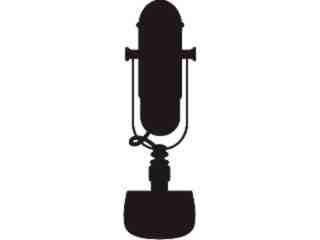  Silhouette Old Mic Decal Proportional