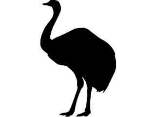  Silhouette Ostrich Decal Proportional