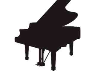  Silhouette Piano Decal Proportional