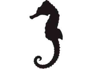  Silhouette Seahorse Decal Proportional