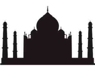  Silhouette Taj Mahal Decal Proportional