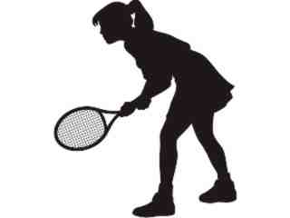  Silhouette Tennis Player Decal Proportional