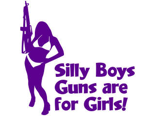  Silly Boys Guns For Girls Decal Proportional
