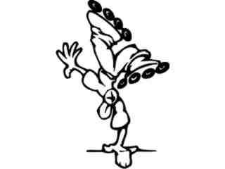  Skater Inline Hand Plant Decal Proportional