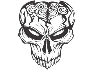  Skull Brains Open Decal Proportional