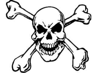  Skull Crossbones 0 7 Decal Proportional