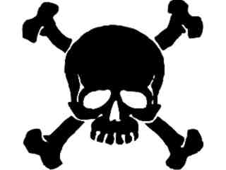  Skull Crossbones 3 Decal Proportional