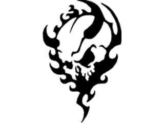  Skull Devil Tribal Decal Proportional