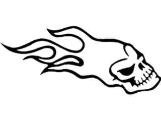  Skull Flame Back Decal Proportional