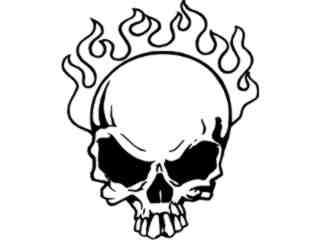  Skull Flames 5 Decal Proportional