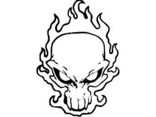  Skull Flames Around Decal Proportional
