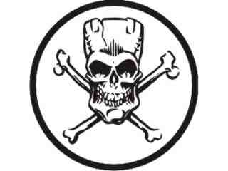 Skull Frankenstein Decal Proportional