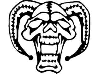  Skull Horns Decal Proportional