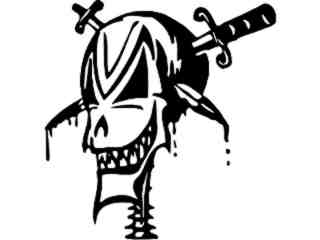  Skull Knifed Decal Proportional