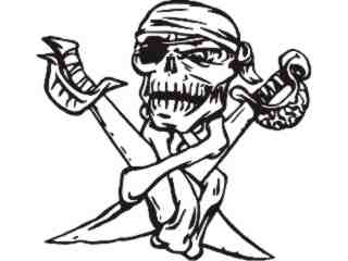  Skull Pirate Bones Decal Proportional