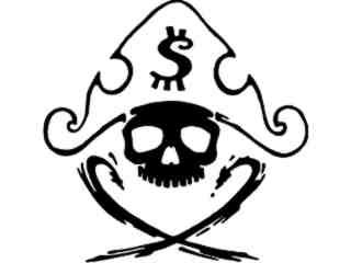  Skull Pirate Money Decal Proportional
