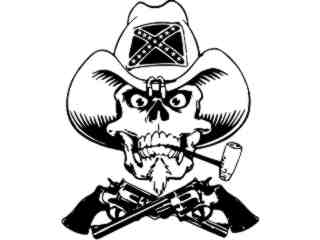  Skull Rebel Cowboy Decal Proportional