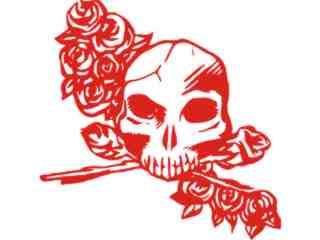  Skull Roses Decal Proportional