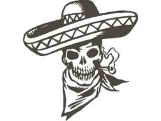  Skull Sombrero Decal Proportional