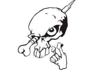  Skull Spike Decal Proportional