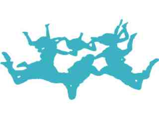  Sky Divers Parachuting Decal Proportional