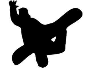  Snow Boarder Silhouette Decal Proportional