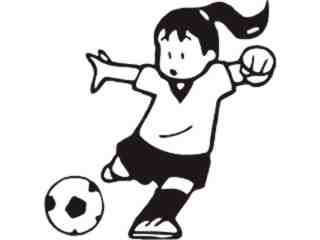  Soccer Girl Decal Proportional
