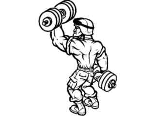  Soldier Muscle Lift Dumbbell Decal Proportional