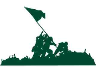  Soldiers Raising Flag 2 Decal Proportional