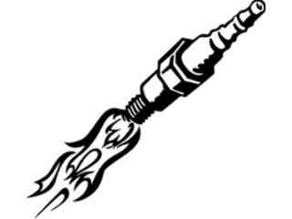  Spark Plug Flame Decal Proportional
