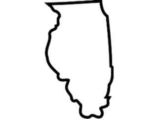  States_ Illinois_ Outline Decal Proportional