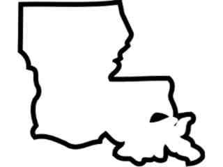  States_ Louisiana_ Outline Decal Proportional