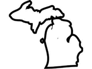  States_ Michigan_ Outline Decal Proportional