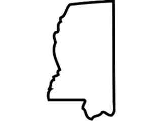  States_ Mississippi_ Outline Decal Proportional