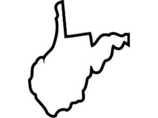  States_ West Virginia_ Outline Decal Proportional
