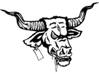  Steer Longhorn_ M B 1 Decal Proportional