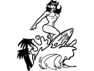  Surfing Babe_ G D G Decal Proportional
