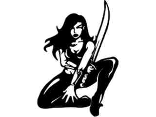  Sword Girl Decal Proportional