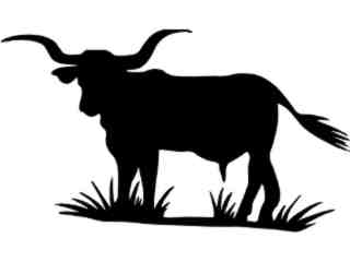  Texas Longhorn Bull Decal Proportional