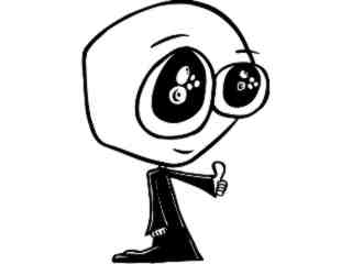  Thumbs Up Big Head Kid Decal Proportional