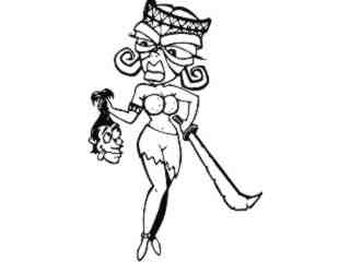  Tiki Head Hunter Chic Decal Proportional