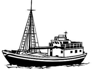  Transportation_ Fishing Trawler_ P A 1 Decal Proportional