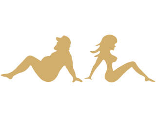  Trucker Sexy Man Woman Decal Proportional