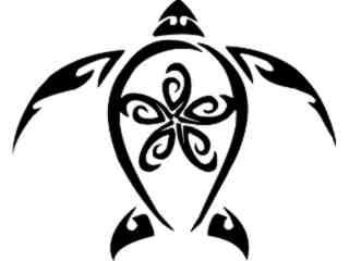  Turtle Sea Flower Decal Proportional