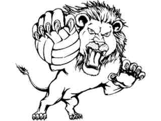  Volleyball Lion_ M B 1_ D T L Decal Proportional