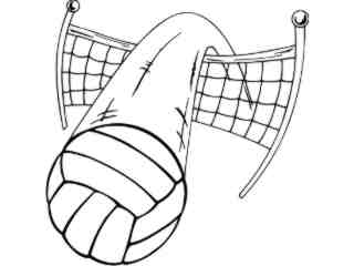  Volleyball Over Net_ M B 1 Decal Proportional