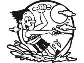  Water Skier Decal Proportional
