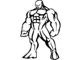  Weightlifter Bodybuilder 3_ M B 1 Decal Proportional