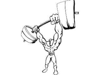  Weightlifter Bodybuilder 4_ M B 1 Decal Proportional