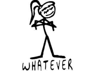  Whatever G I R L Decal Proportional